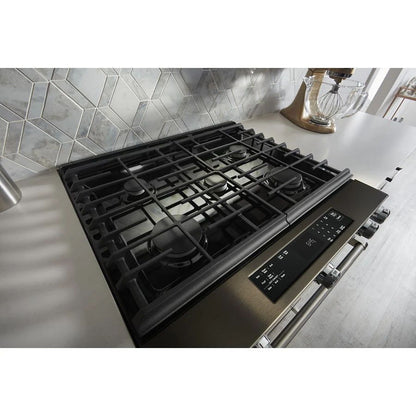 30" 5-Burner Gas Slide-In Convection Range - Black Stainless Steel With PrintShield Finish