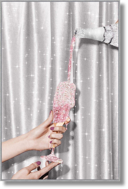 Rosy Fizz Sparkle - 32" x 47" Framed Wall Art