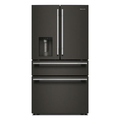 29 Cu. Ft. French Door Refrigerator With Exterior Water And Ice And Freshchill Full-Width Refrigerated Drawer - Black Ore