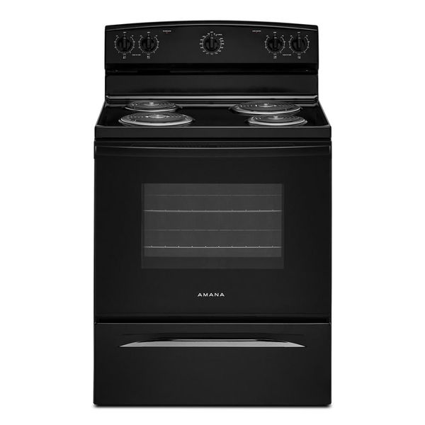 Amana 30" Electric Range With Extra-Large Oven Window - Black
