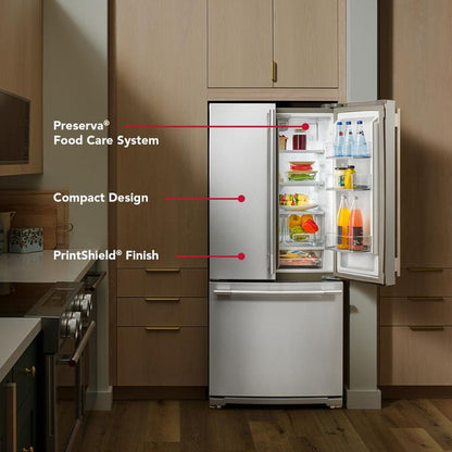 20 Cu. Ft. 30" Width Standard Depth French Door Refrigerator With Printshield Finish And Interior Dispense