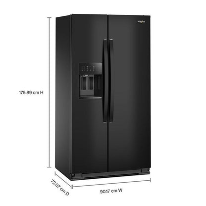 36" Counter Depth Side-By-Side Refrigerator With Trucool System - Black