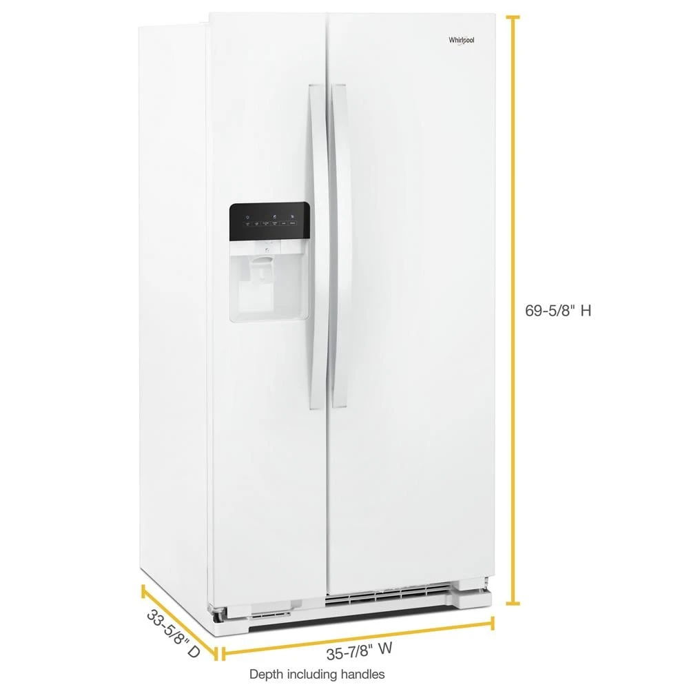 36" Wide Side-By-Side Refrigerator - 24 Cubic Feet - White