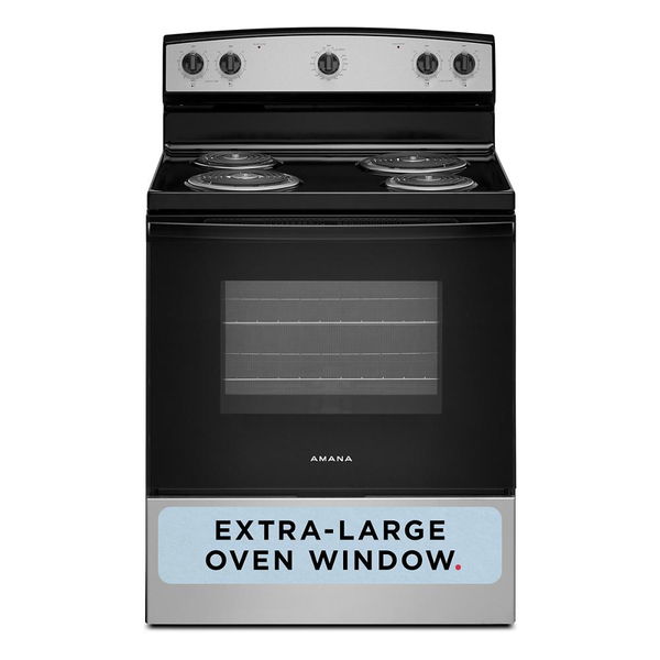 Amana 30" Electric Range With Extra-Large Oven Window - Stainless Steel