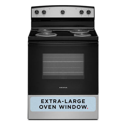 Amana 30" Electric Range With Extra-Large Oven Window - Stainless Steel
