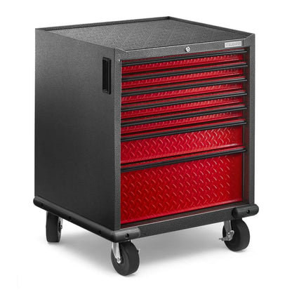 Premier Pre-Assembled 7 Drawer Modular Tool Storage Cabinet - Red Tread