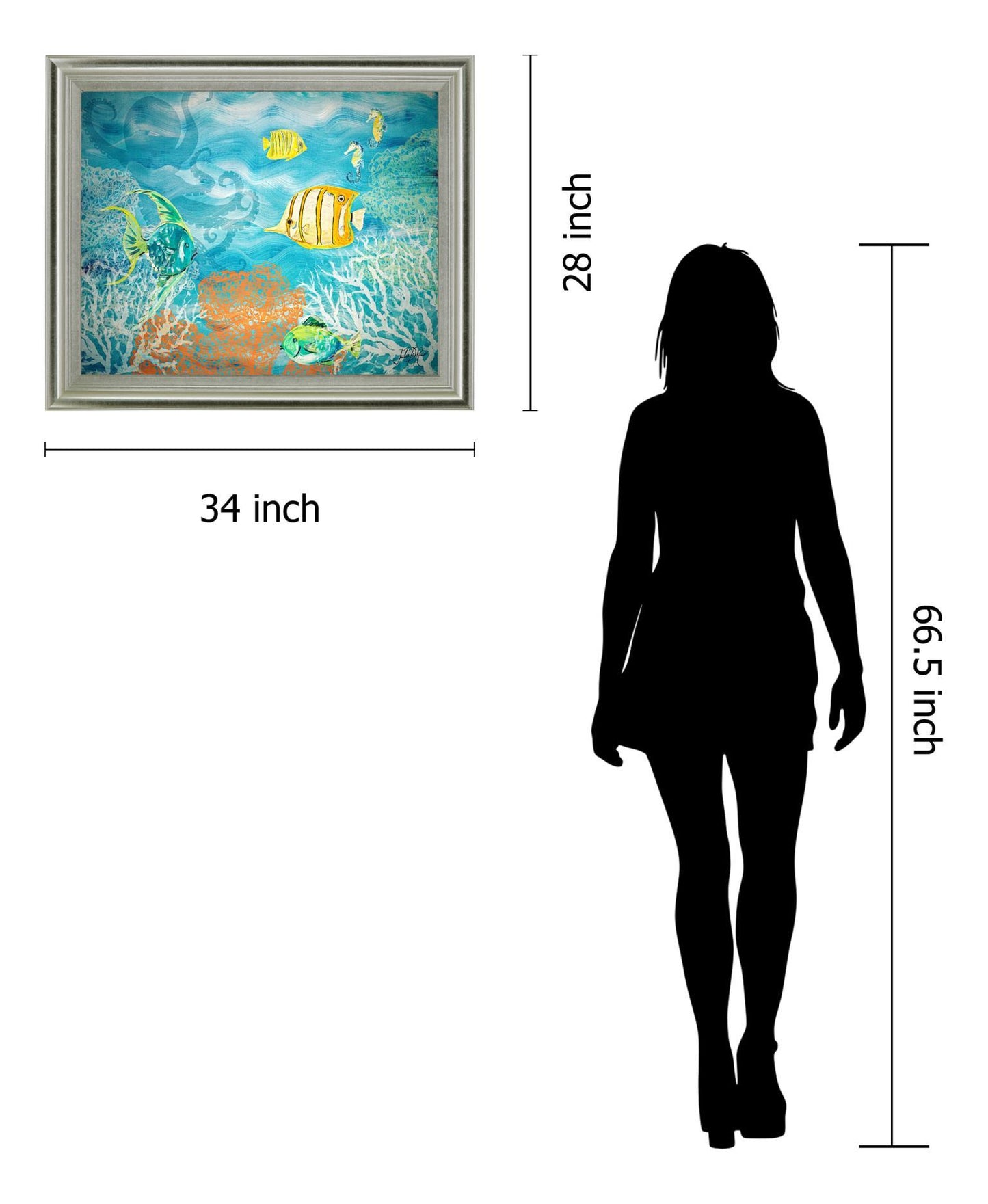 Coral Reef Dance - 28" x 34" Framed Wall Art