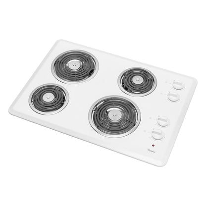 30" Electric Cooktop - White