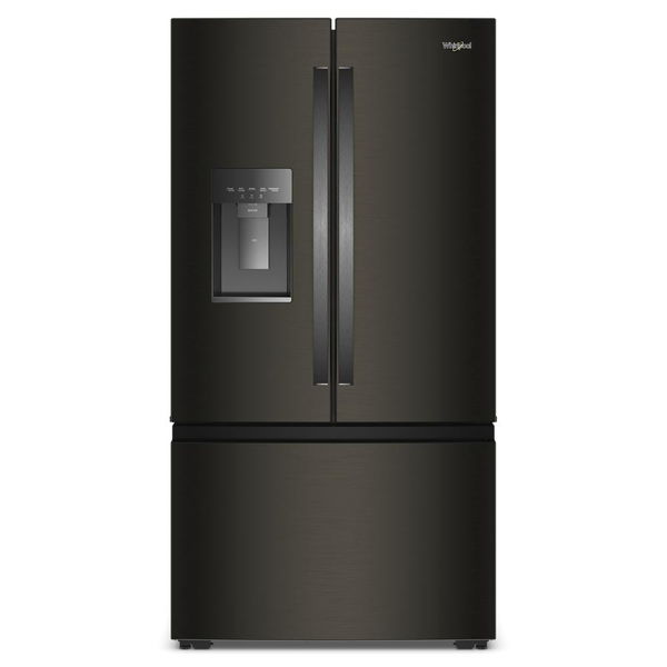 36" Wide True Counter Depth 3-Door French Door Refrigerator - 23.4 Cu. Ft. - Black Stainless Finish