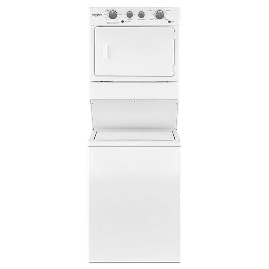 3.5 Cu.Ft Long Vent Electric Stacked Laundry Center 9 Wash Cycles And Autodry - White