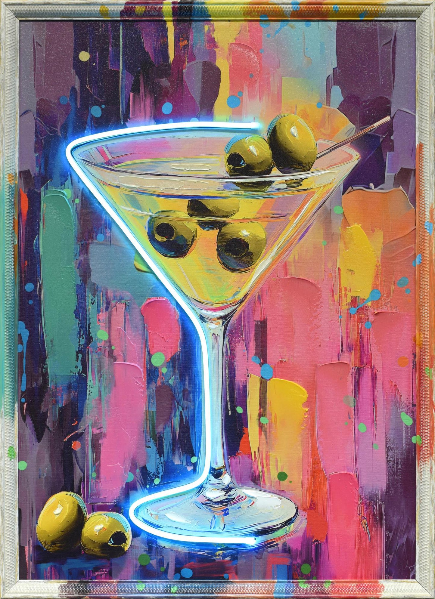 Olive Splash - 21" x 29" Framed Wall Art