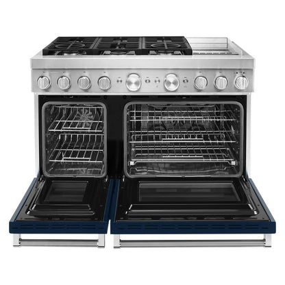 48'' Smart Commercial-Style Dual Fuel Range With Griddle - Ink Blue