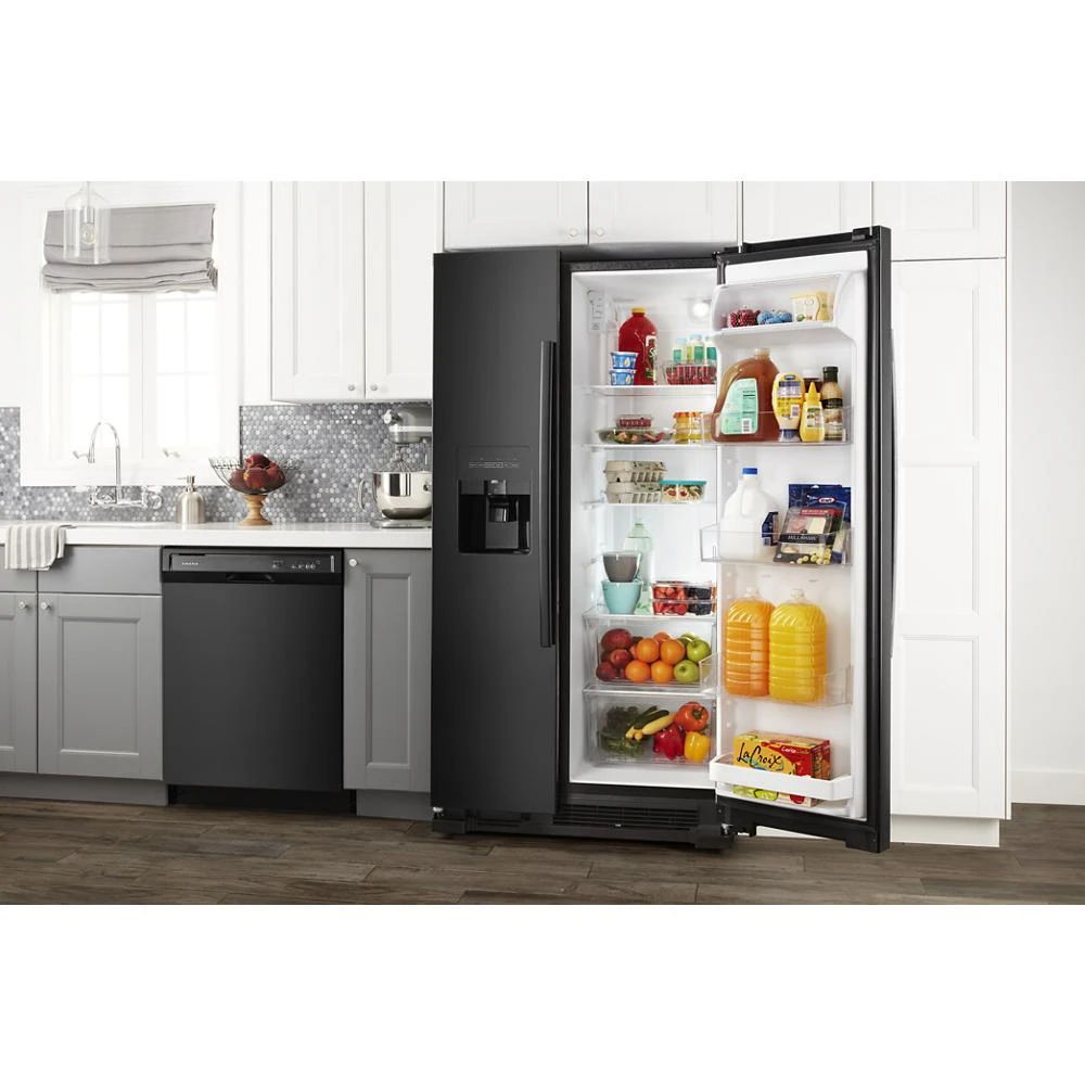 33" Side-By-Side Refrigerator With Dual Pad External Ice And Water Dispenser - Black