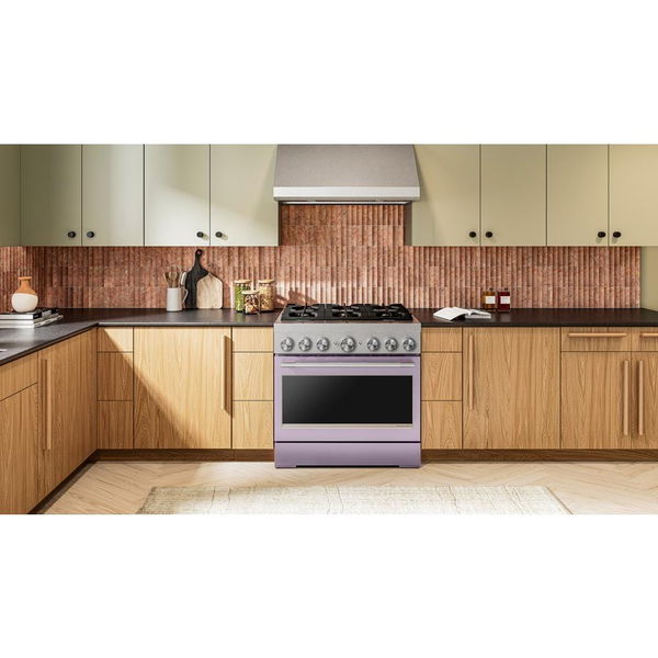 36" 6 Burner Commercial-Style Dual Fuel Range With No Preheat Air Fry Mode - Wildflower