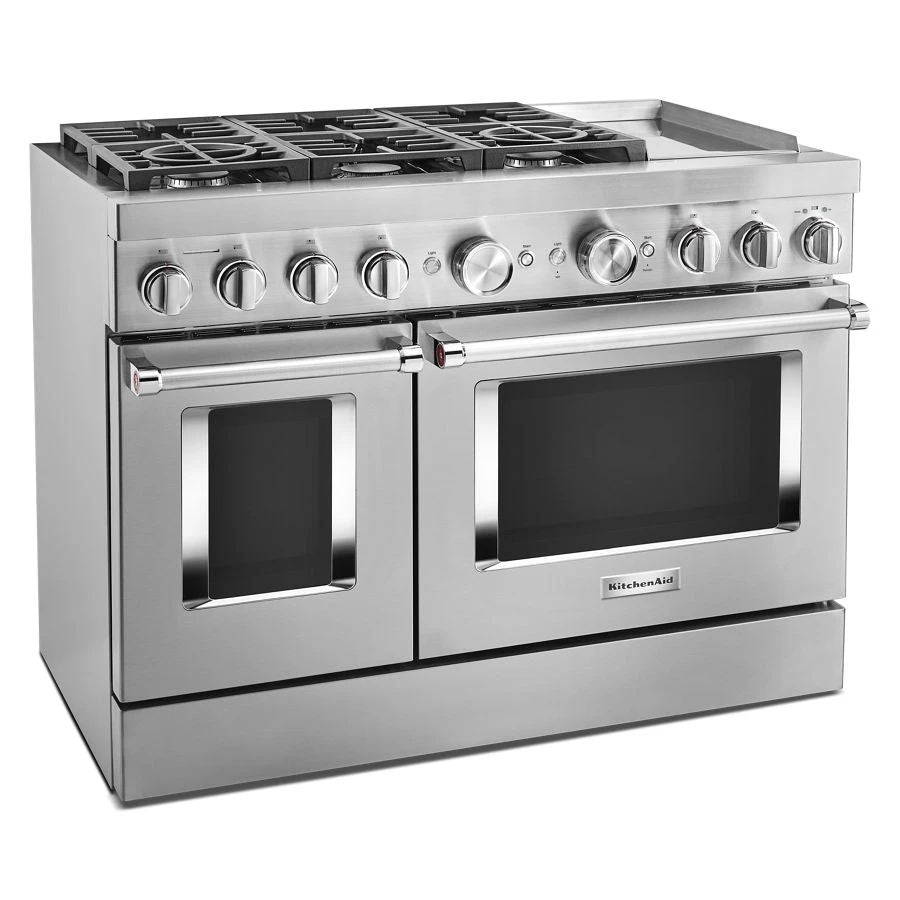 48'' Smart Commercial-Style Dual Fuel Range With Griddle - Stainless Steel
