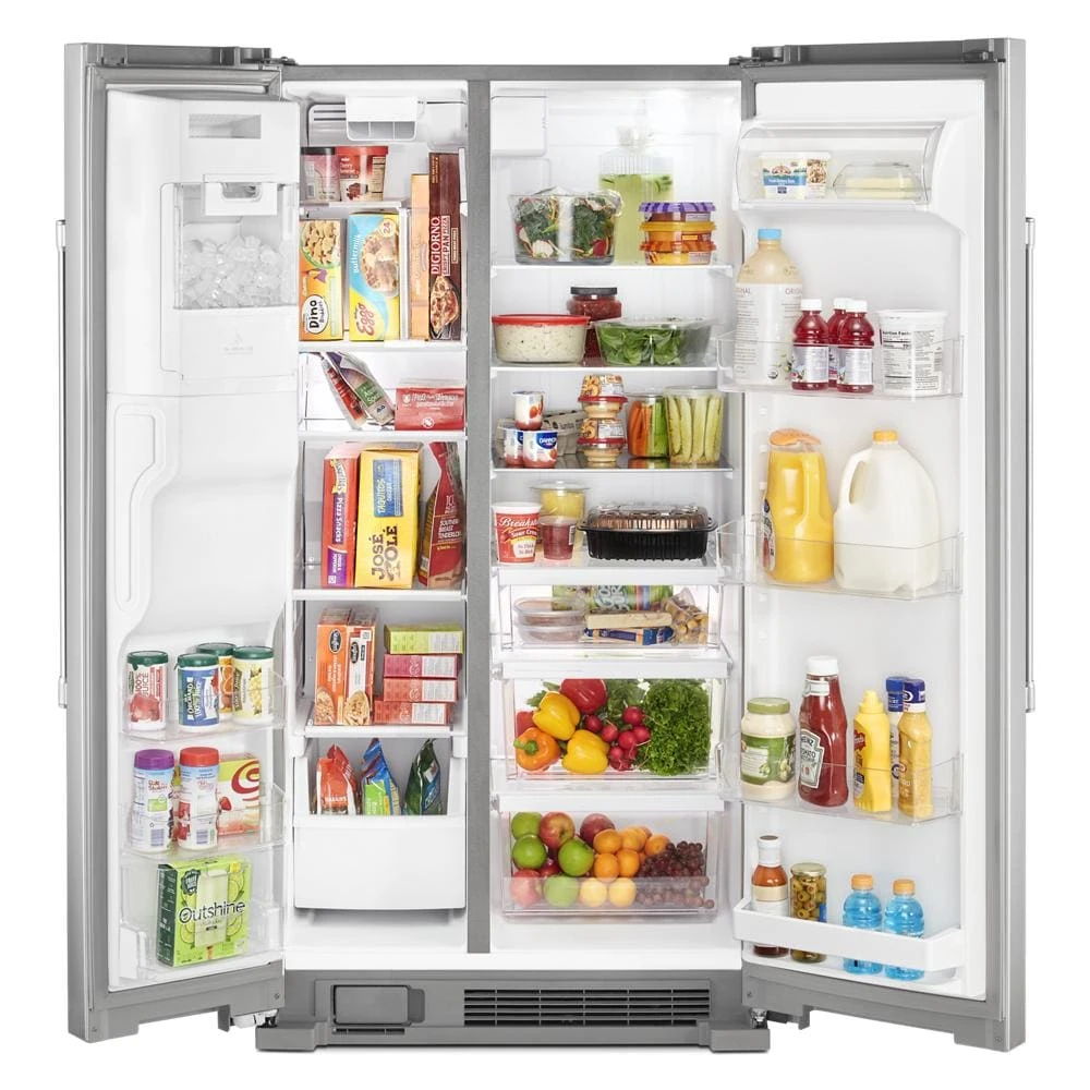 36" Wide Side-By-Side Refrigerator With Exterior Ice And Water Dispenser - 25 Cubic Feet
