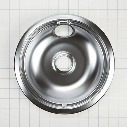 Range Electric/Cooktop 8" Round Drip Bowl (Single-Pack) - Chrome For Non-Hinged, 2-Wire Plug Cooking Elements