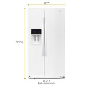 36" Wide Counter Depth Side-By-Side Refrigerator, 21 Cubic Feet - White