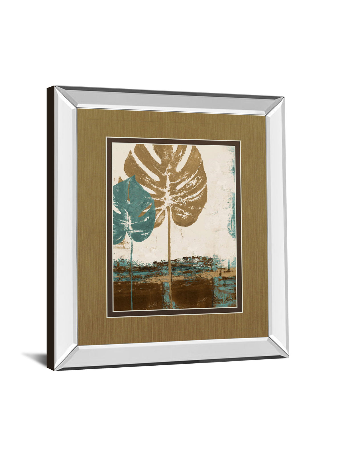 Leaves Il By Patricia Pinto - Mirror Framed Print Wall Art - Beige