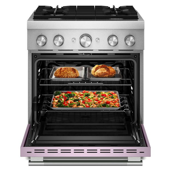 30" 4 Burner Commercial-Style Dual Fuel Range With No Preheat Air Fry Mode - Wildflower