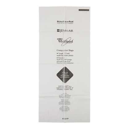 Heavy-Duty Plastic Compactor Bags (60-Pack) - White With Odor Remover For 18" Compactor Models - White