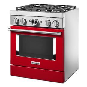 KitchenAid 30'' Smart Commercial-Style Dual Fuel Range With 4 Burners - Passion Red