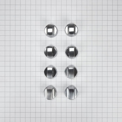 Kitchenaid 36"/48" Range Bladed, Stemless Burner Knobs Kit (Set Of 8) - Stainless Steel (Includes One Griddle And Grill) - Stainless Steel