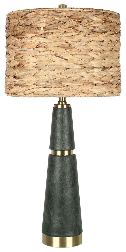 Olive Copse - 28 X 13 - Metal Table Lamp (Set of 2) - Dark Olive Green, Soft Gold