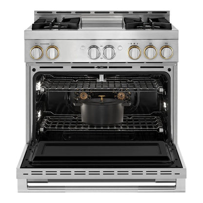 Rise Gas Professional-Style Range With Chrome-Infused Griddle - Stainless Steel