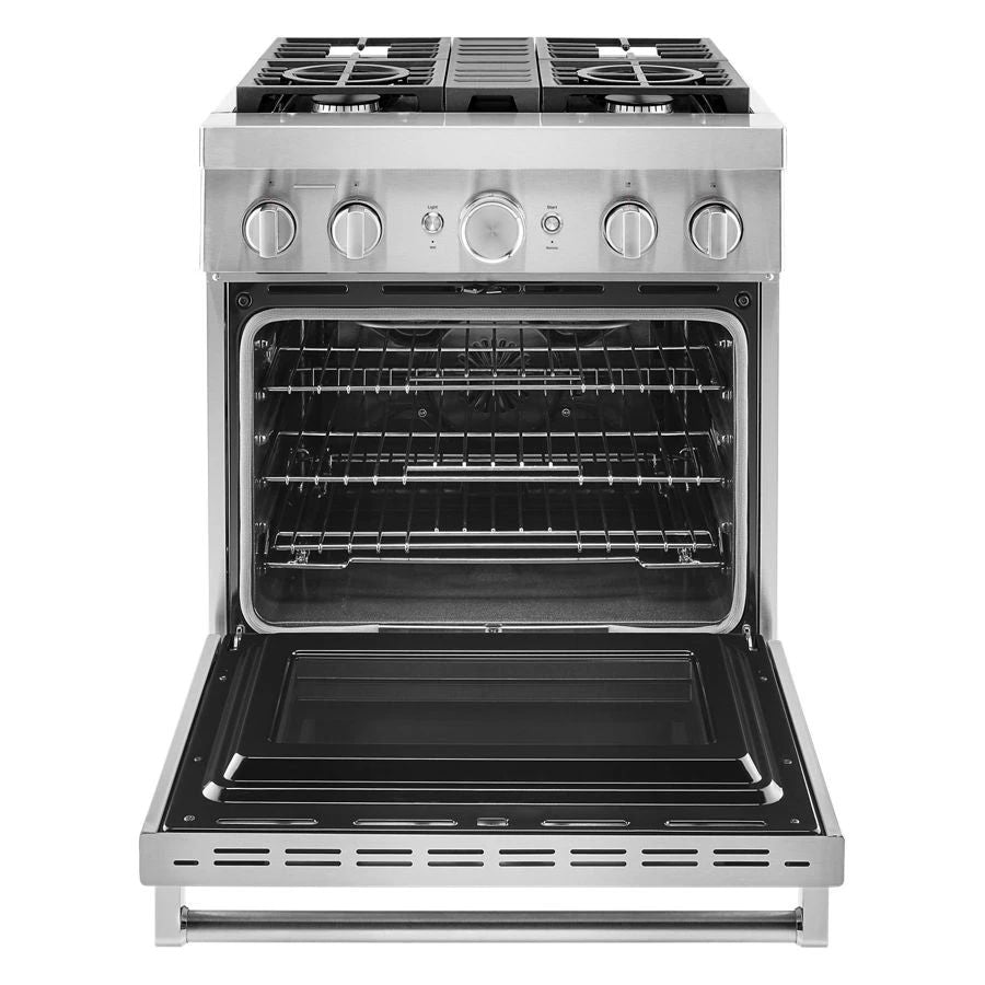 30'' Smart Commercial-Style Dual Fuel Range With 4 Burners - Stainless Steel