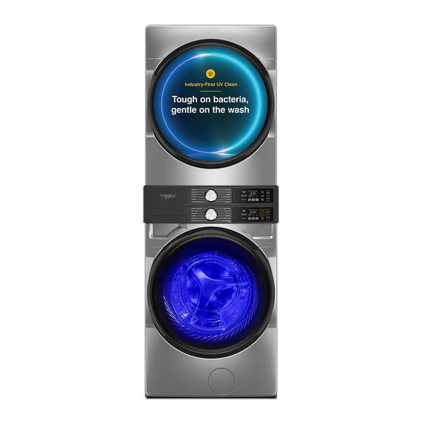 Smart Energy Star Front Load Laundry Tower With Uv Clean Technology & Freshflowtm Vent System 4.5 Cu. Ft. Washer & 7.4 Cu. Ft. Gas Dryer - Radiant Silver