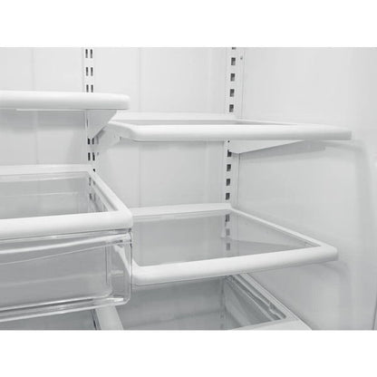 33" Wide Bottom-Freezer Refrigerator With Spillguard Glass Shelves, 22 Cu. Ft. - White-On-White