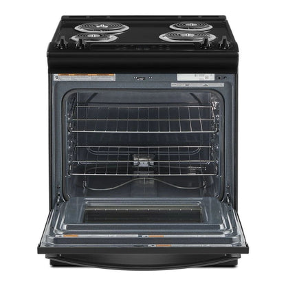 4.8 Cubic Feet Electric Range With Frozen Bake Technology And Adjustable Self-Clean Cycle - Black