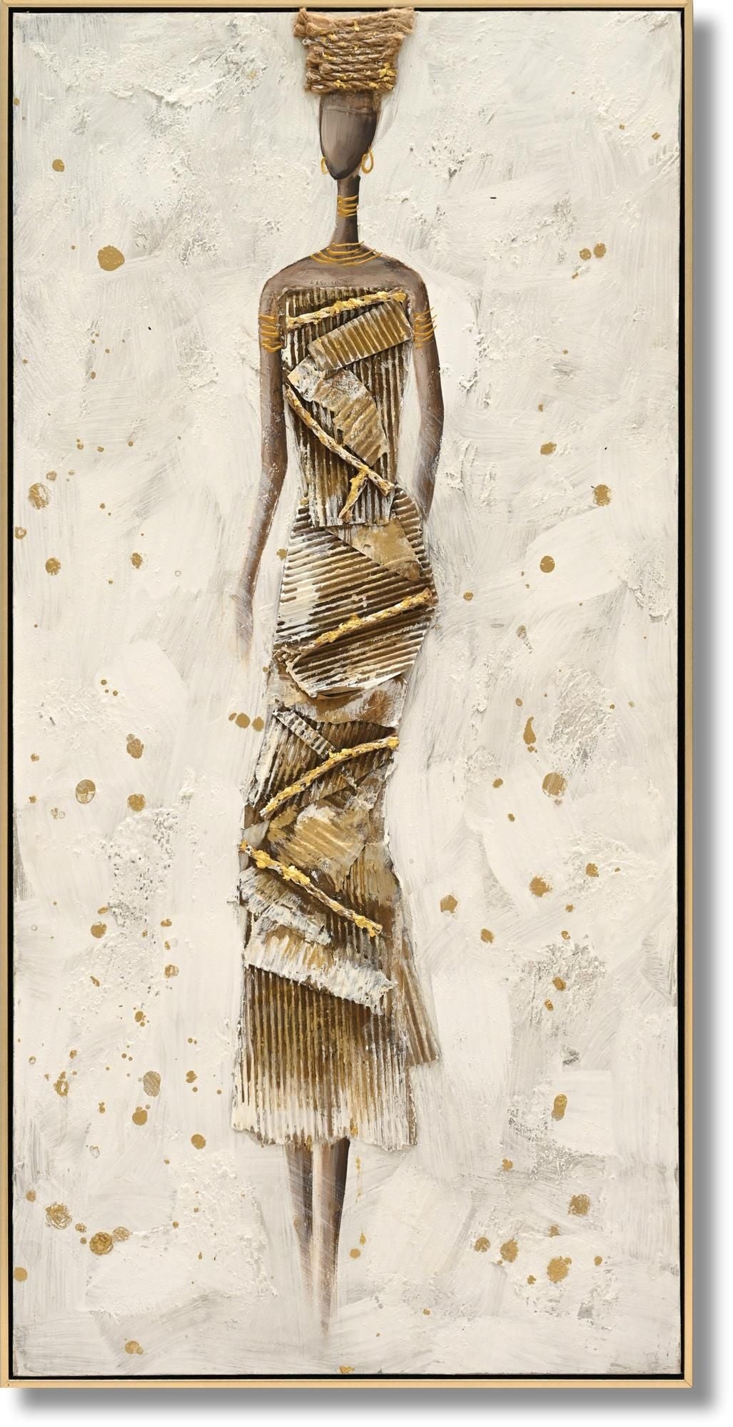 Golden Muse Drape - 21" x 40" Framed Wall Art