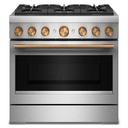 36" 6 Burner Commercial-Style Dual Fuel Range With No Preheat Air Fry Mode - Stainless Steel