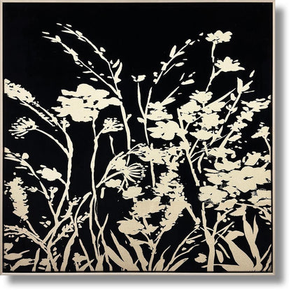 Gilded Meadow Silhouette - 32" x 32" Framed Wall Art