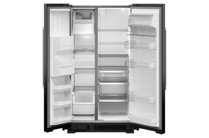 36" Wide Side-By-Side Refrigerator, 25 Cubic Feet - Black