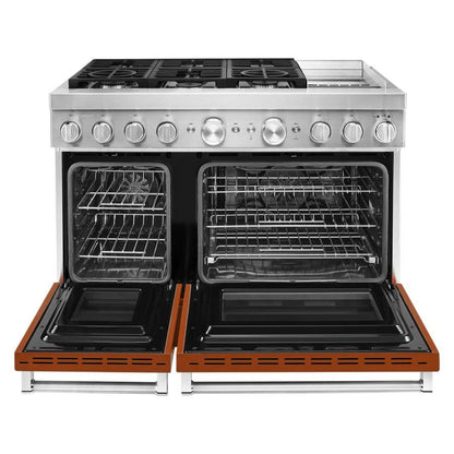 48'' Smart Commercial-Style Dual Fuel Range With Griddle - Scorched Orange