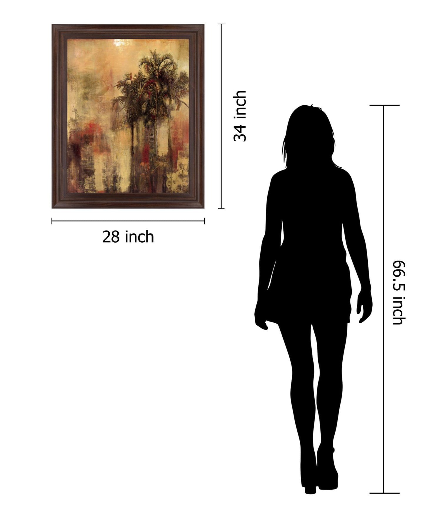 Sunlit Palm Whisper - 28" x 34" Framed Wall Art