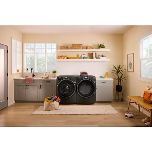 7.4 Cu. Ft. Smart Front Load Energy Star Gas Dryer With Wrinkle Shield Option - Volcano Black