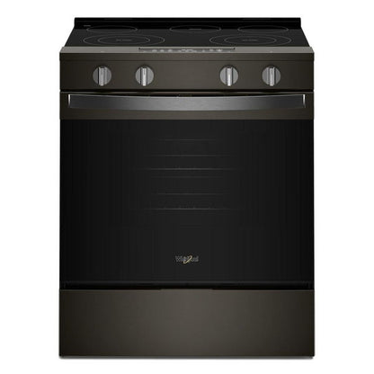 30" Electric Smart Range With Air Cooking Technology And Steam Clean - Black-On-Stainless