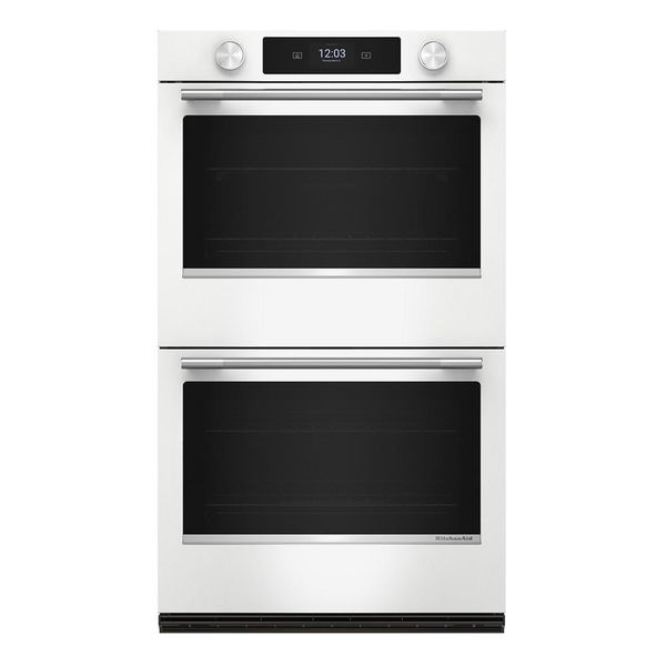 30" Smart Electric Double Wall Oven With Assisted Cooking Modes - White