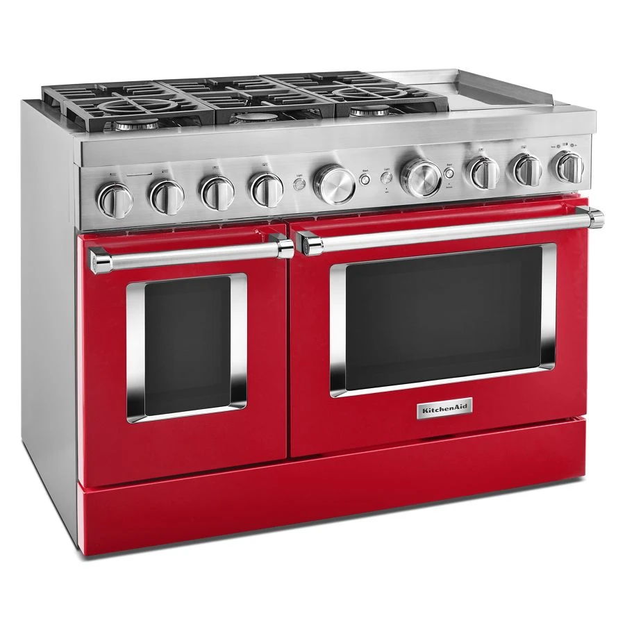 48'' Smart Commercial-Style Dual Fuel Range With Griddle - Passion Red