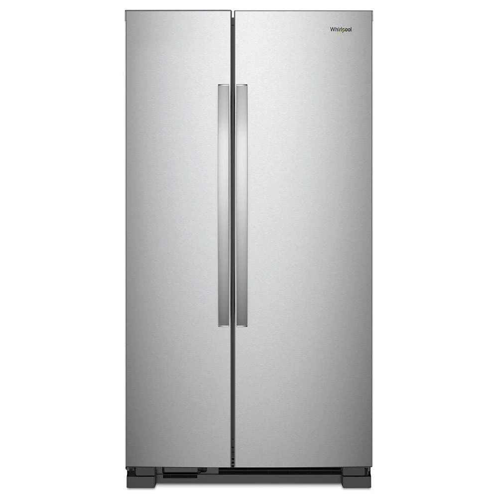 36" Wide Side-By-Side Refrigerator, 25 Cubic Feet, Adjustable Gallon Door Bins - Fingerprint-Resistant Stainless Finish