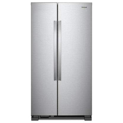 36" Wide Side-By-Side Refrigerator, 25 Cubic Feet, Adjustable Gallon Door Bins - Fingerprint-Resistant Stainless Finish